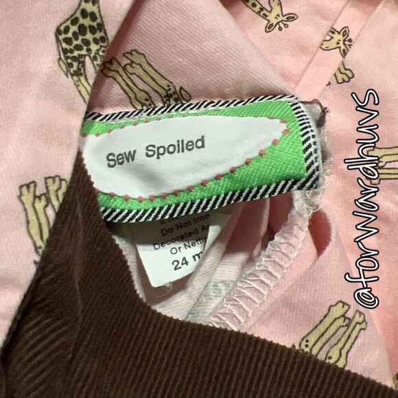 Sew Spoiled Giraffe Dress with Pants Size 24 Months - Picture 6 of 8